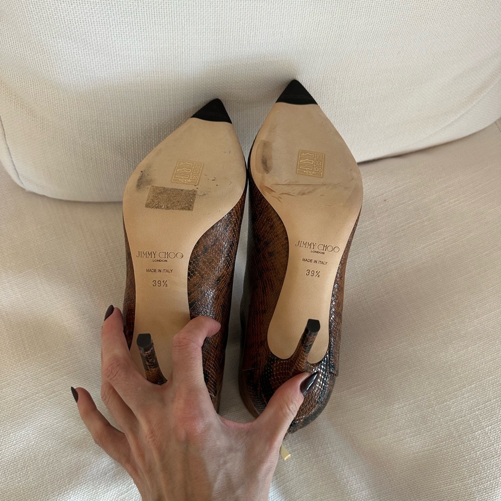 New Jimmy Choo Brown Snakeskin boots Booties 39.5 - Picture 4 of 5